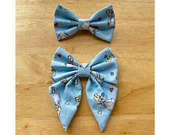 CINDERELLA DISNEY bow tie and sailor bow for cat & dog |  With collar or over collar styles. Handmade in Canada.