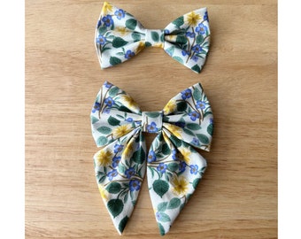 EASTER FLORAL bow tie and sailor bow for cat & dog |  With collar or over collar styles. Handmade in Canada.