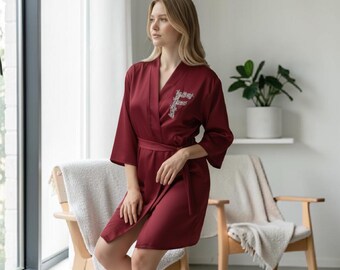 Personalized Satin Bridesmaid Robe, Bridal Party Gift