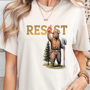 Smokey Bear Resist Shirt,Protect Our National Park Shirt,Environmental Activism Tee,Parks Over Profit Granola Girl,Forest Conservation shirt