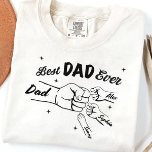 Custom Dad Fist Bump Shirt,Dad Shirt With Kids Names,Fathers Day Gift for Dad,New Dad Shirt,Dad Kids Names Shirt,Personalized Grandpa Shirt