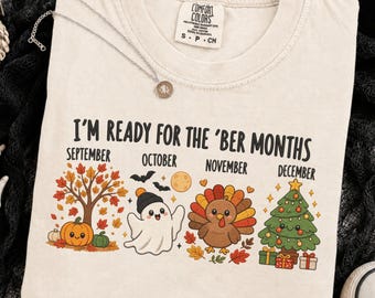 I’m Ready for the Ber Months Faux Patchwork Shirt, Halloween Thanksgiving Christmas Sweatshirt, Cozy Holiday Hoodie, Hallothanksmas Sweater