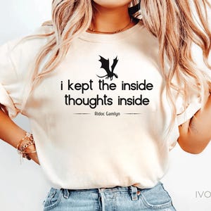 Ridoc Quest Squad Comfort Colors Shirt, I Kept The Inside Thoughts Inside Tee, Fourth Wing Shirt, Bookish Gift, Dragon Rider Tee, Book Lover