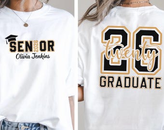 Custom Senior 2026 Shirt,Class of 2026 Grad Shirt,Custom Name Graduation Gift,Custom Senior Graduate Tee,Class Of 26 Graduation Party Shirt
