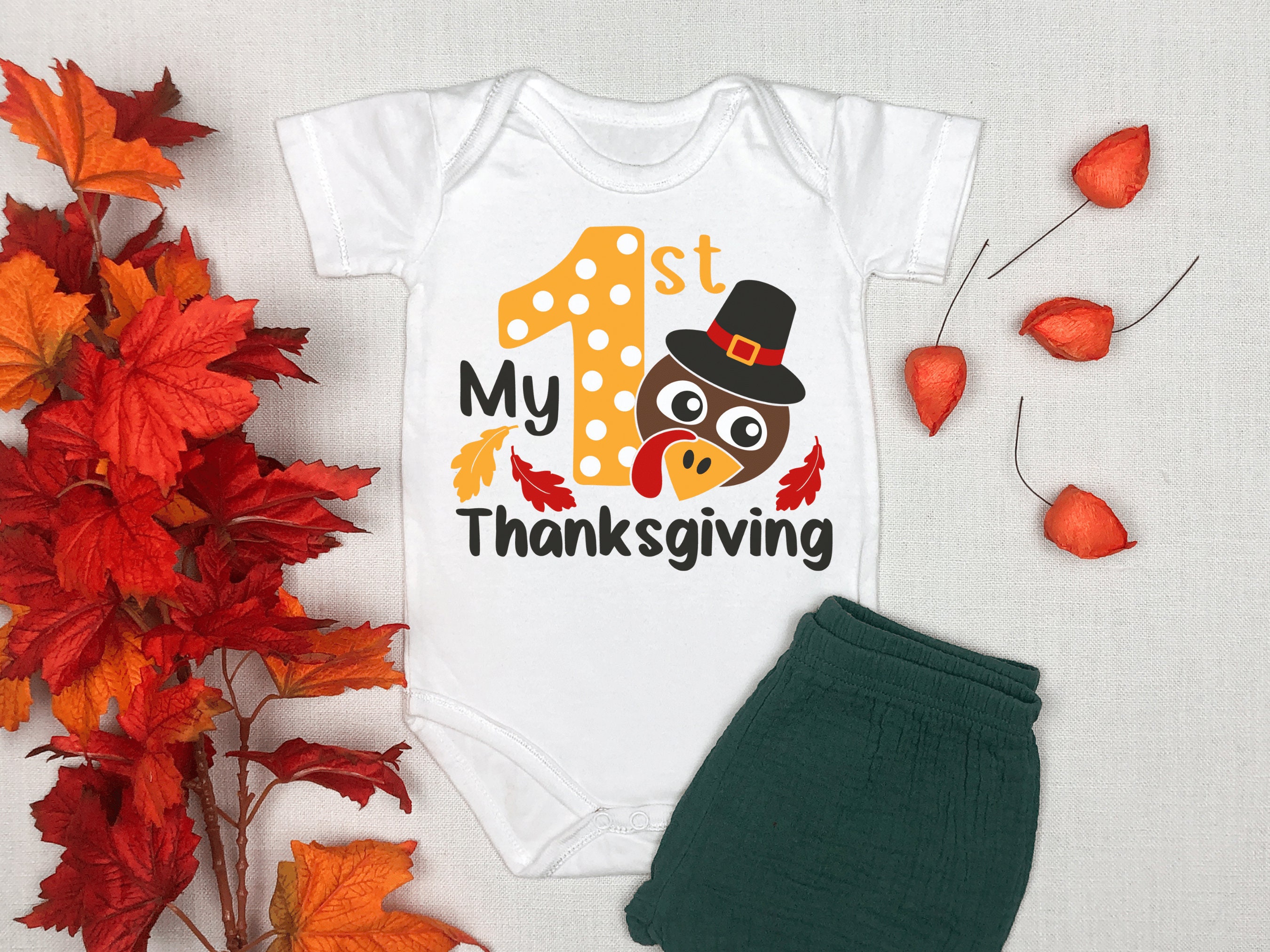 Baby's First Thanksgiving Outfitmy First Thanksgiving - Etsy