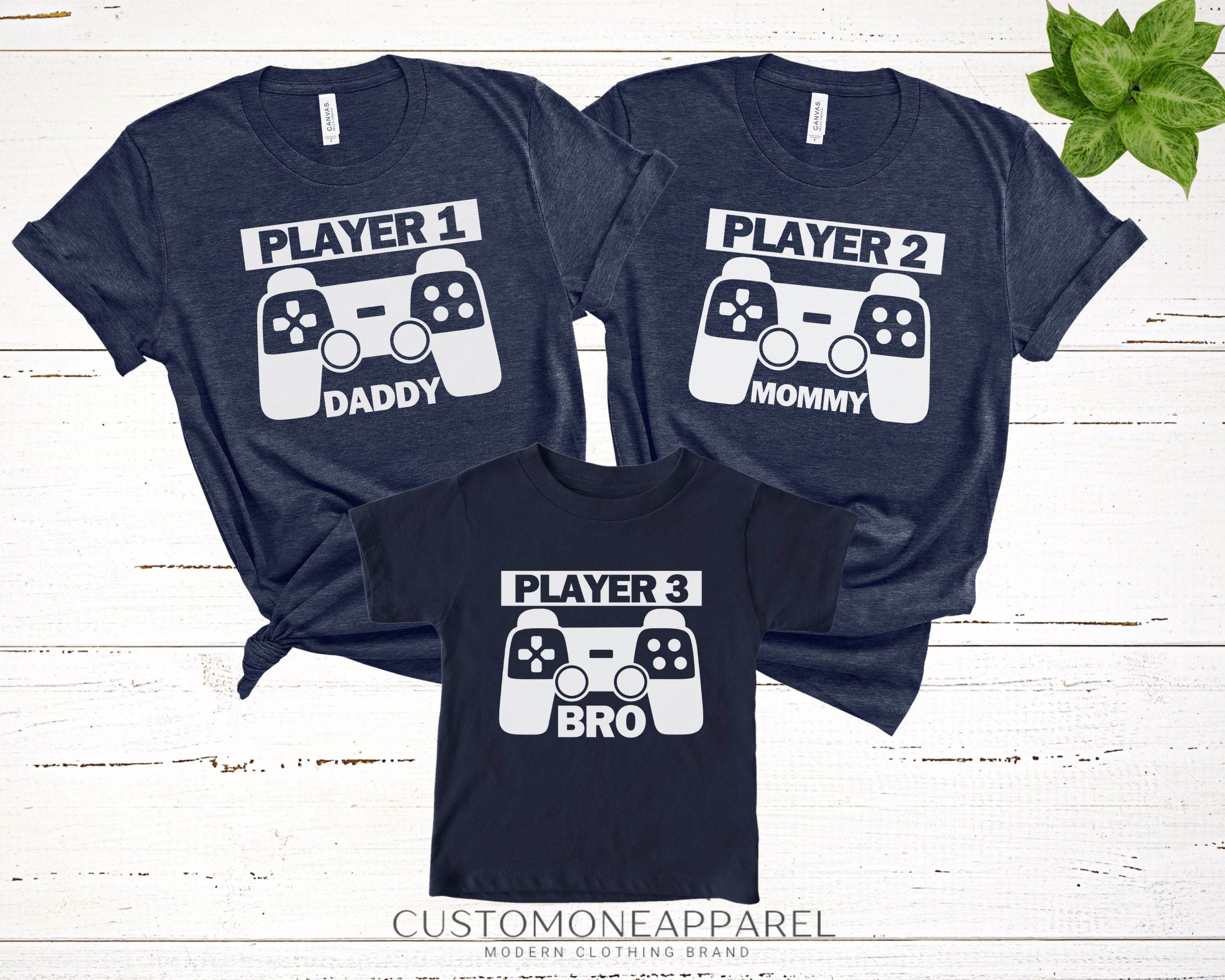 Player 1 Player 2 Family Gaming Shirt,video Gamer Family Matching Shirt ...