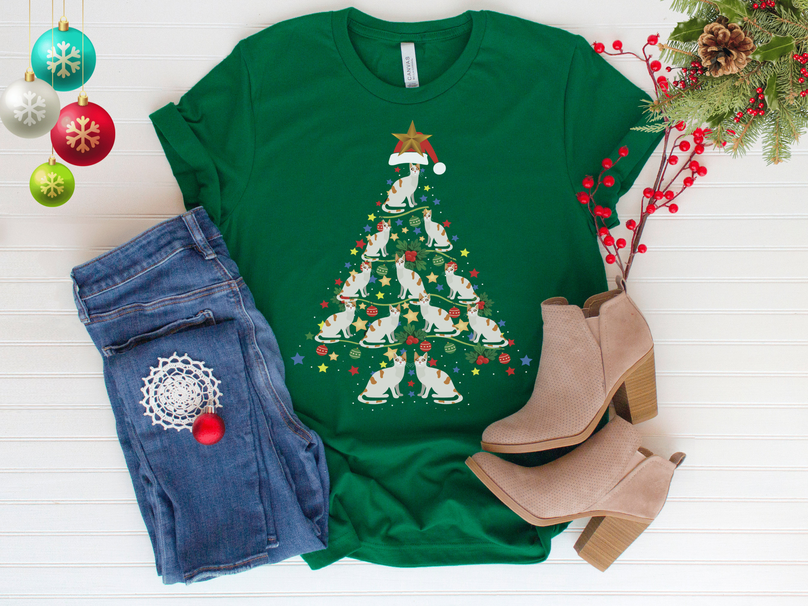 Christmas Cat Tree Shirtcat Mom Shirtfamily Christmas Tree Etsy Canada