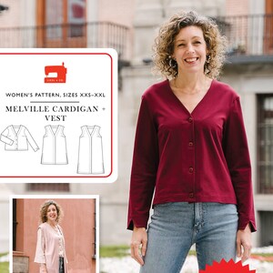 Digital Melville Cardigan + Vest Sewing Pattern