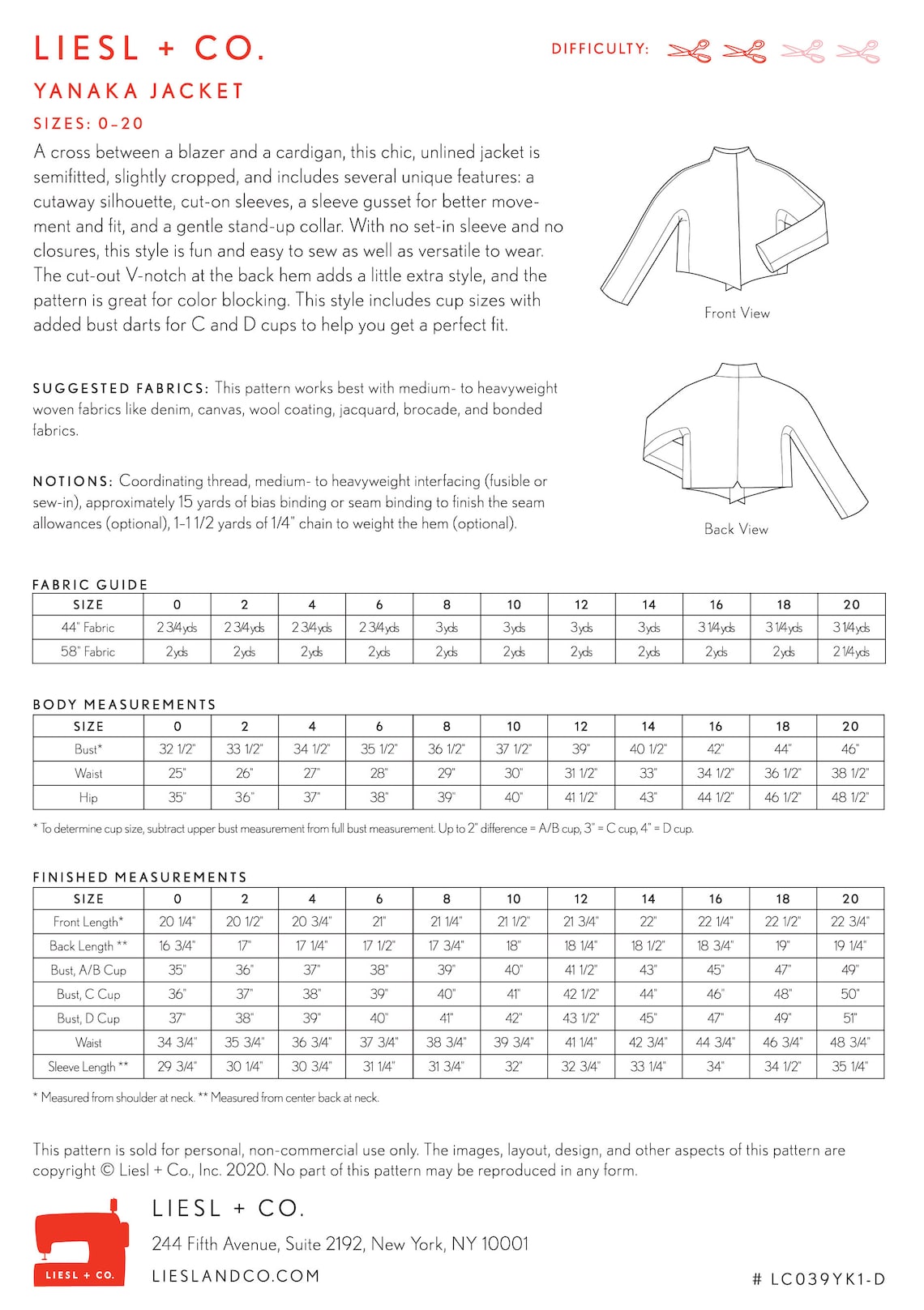 Digital Yanaka Jacket Sewing Pattern Etsy