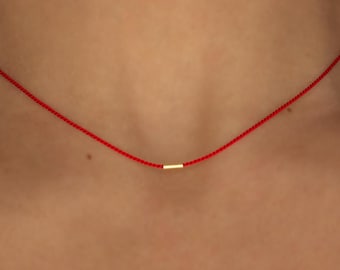 アクセサリー DOUBLE BEAM LINK ON SILKY CORD NECKLACE Double Beam
