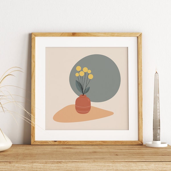 Billy Buttons | Digital Art, Minimal Wall Art, Flower Print, Flower Art, Digital Download , Affordable Art