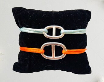 Bracelet maille marine en cordon de satin