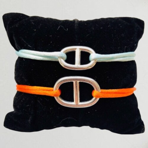 Navy mesh bracelet in satin cord