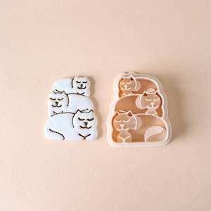 Cat sleeping Stack Clay Cutter: Polymer Clay, Festive Whimsy (37mm)