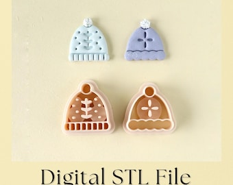 Gezellige wintermuts, gemaakt met een polymeerklei-uitsteker (STL-bestand 1014).