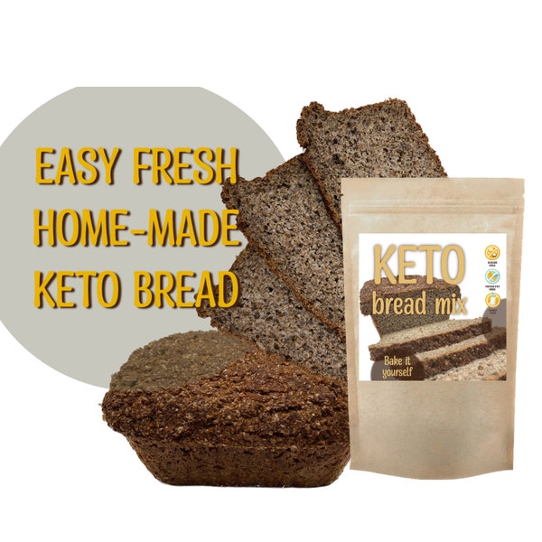 Keto Brotmischung. DIY frische Keto Diät Brot Lebensmittel Backwaren Snack Essensplan Rezept. Zuckerfrei, Laktosefrei, Transfettfrei. Proteinquelle.