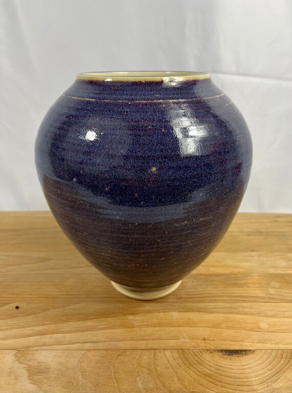 Purple Ceramic Vase Flower Vase Etsy