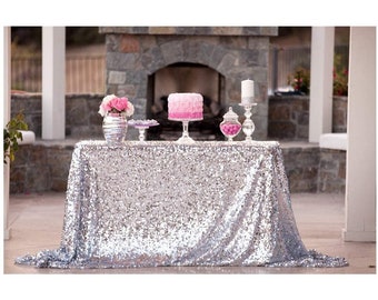 40"x59” Sequin Glitter Tablecloth Sparkly Table Cover for Wedding Banquet Party 