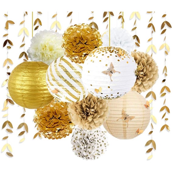 White and Gold Party Decoration Kit Etsy