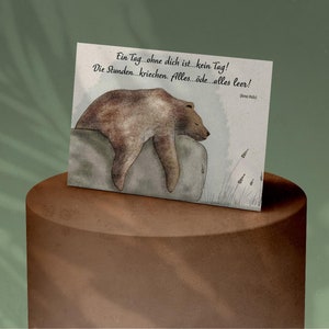 Carte d'art A6 avec ours dormant