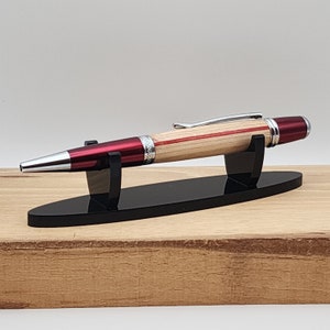 Thin Red Line Twist Pen: Handcrafted Spectraply Wood, Nurse/First Responder Gift