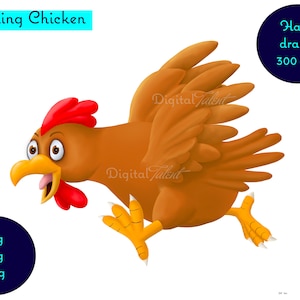 Very cute cartoon chicken. cartoon clipart. Farm animals clipart. jpg, png, svg chicken, digital image chicken