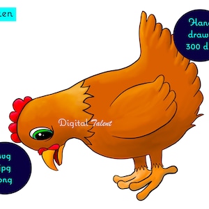 Very cute cartoon chicken. cartoon clipart. Farm animals clipart. svg chicken, digital image chicken