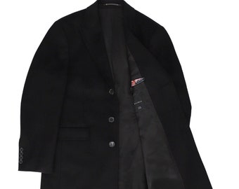 Vintage LORD TAYLOR Black Wool Cashmere Flannel Sack Overcoat 40 Regular Made in England Ivy League Trad Etsy