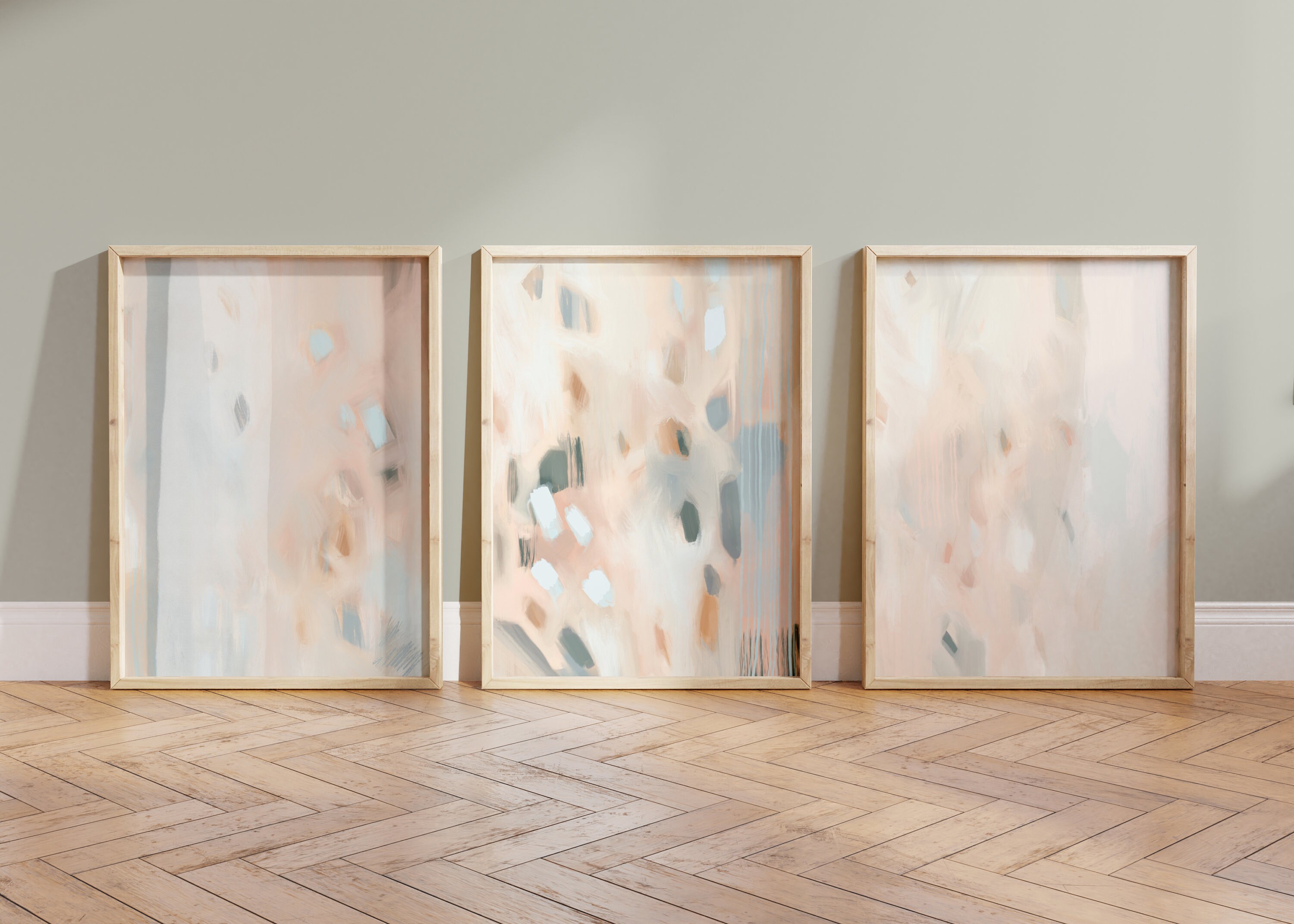 Muted Abstract Muted Abstract Contemporary Art Prints, Set of 3 Bundle, Luxury ...