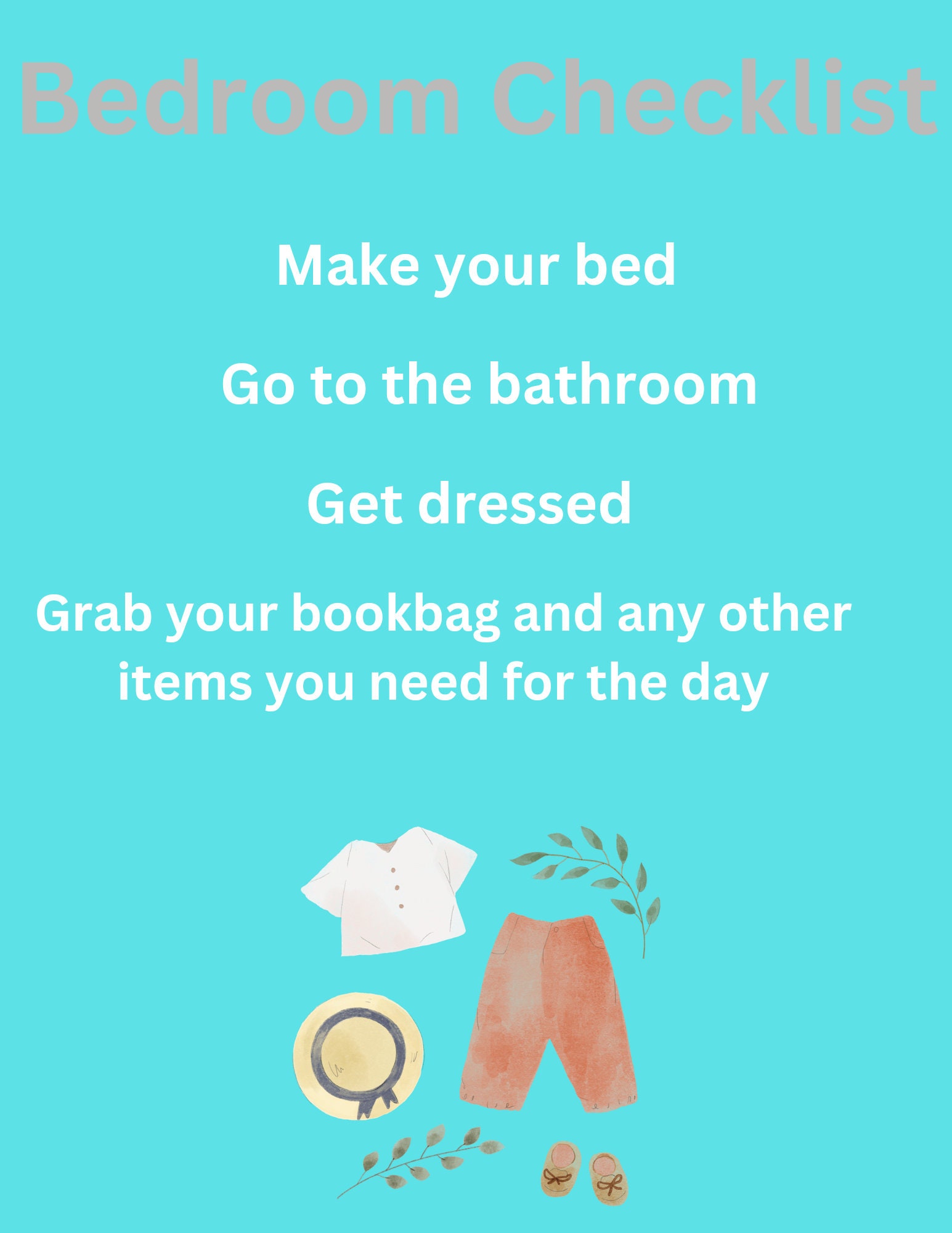 Kids Morning Checklist Printables, Morning Routine for Kids, Getting ...