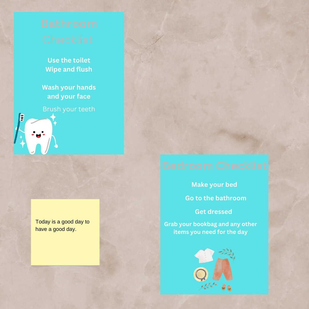 Kids Morning Checklist Printables, Morning Routine for Kids, Getting ...