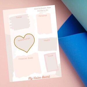 Vision Board Printable, Goal Worksheet, Visual Goals Planner, Goal Planner Printable, Neutral Tones Vision Board