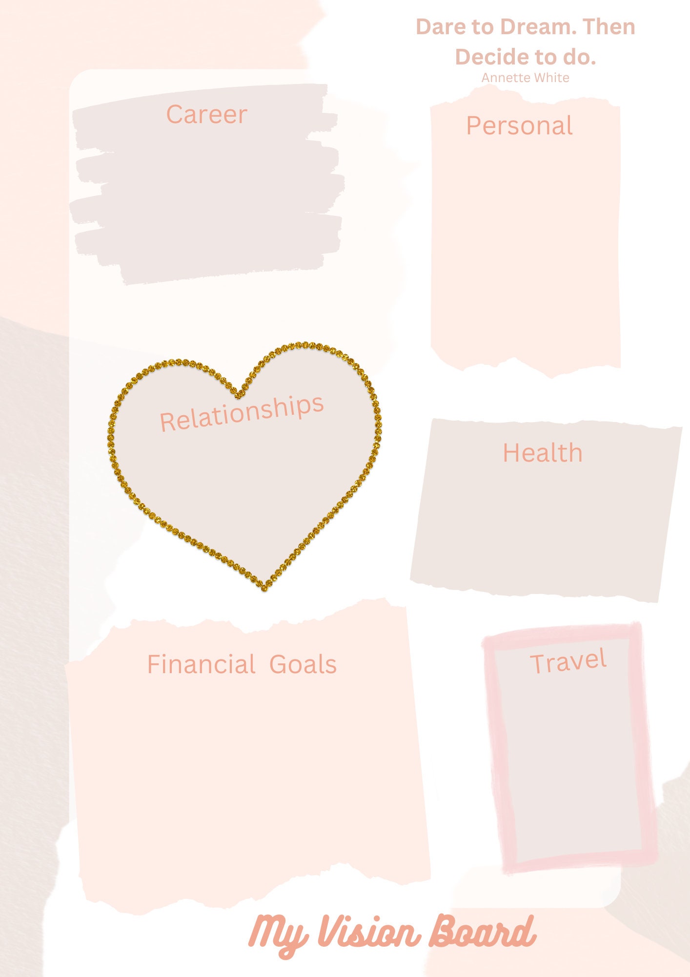 Vision Board Printable, Goal Worksheet, Visual Goals Planner, Goal ...