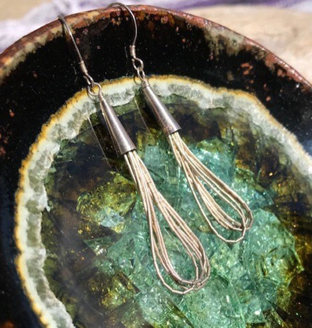 Native American Liquid Silver Sterling Silver Dangle Earrings - Etsy
