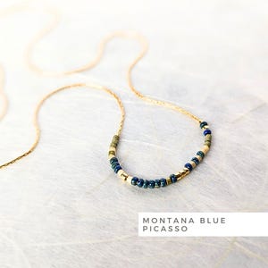 14k guldfyllt Miyuki-glaspärlhalsband: Anpassade lager-på-lager-boho-smycken