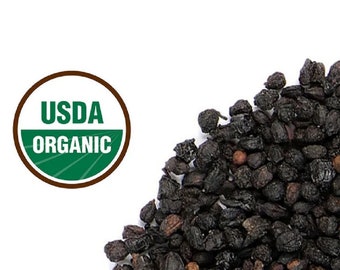 Organic ELDERBERRIES |Whole Dried Berries | Sambucus Nigra