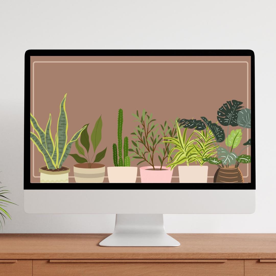 Potted Plant Desktop/laptop Wallpaper - Etsy