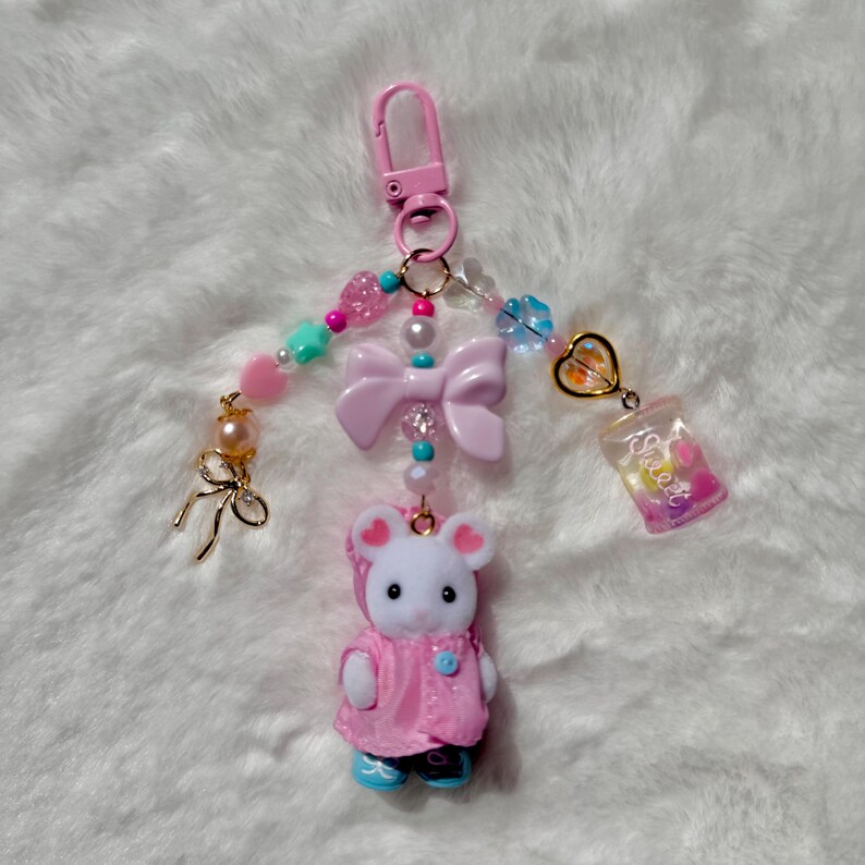 Calico Critters Raincoat Babies Keychain | Sylvanian Families | Kawaii ...