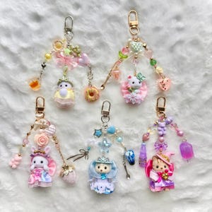 calico critter royal princess keychain | sylvanian babies | kawaii cute animals | key ring | phone charm | plush bag charm