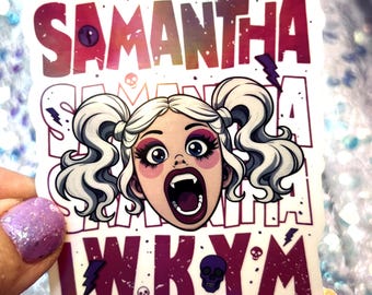 Dungeon Crawler Carl Samantha IWKYM Sticker, DCC Bookish Vampire Sticker, LitRPG Reader Gift, Rainbow Reflective Decal