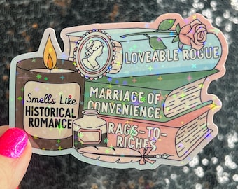 Smells Like Historical Romance Holographic Sticker Decal History Reads Bookish kindle waterbottle laptop Reader Bookish Present Gift