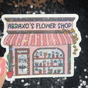 Abraxo&#39;s Flower Shop Throne of Glass Holographic Sticker The Thirteen Tog water bottle decal Manon TOG laptop Kindle sticker