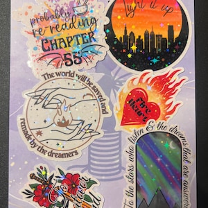 SJM Universe Holographic Stickers, Booktok stickers, kindle stickers, acotar, throne of glass, crescent city stickers tog decals kindle