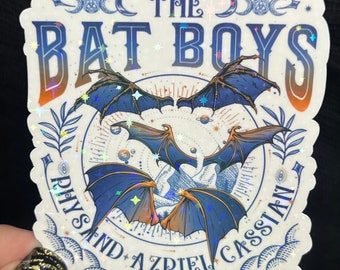 Blue Gold Bat Boys Rhysand Azirel Cassian Holographic Sticker Sparkly Sticker ACOTAR Decal Kindle Sticker Spicybook Sticker SJM Stickers