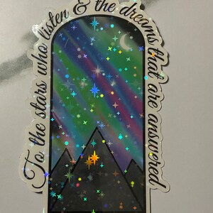 Holographic Waterproof ACOTAR Sticker: Aurora Borealis, Bookish water bottle decal, laptop sticker, A Court of Thorns and Roses Sticker