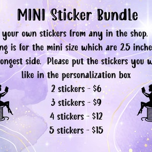 MINI Sticker Bundle Bookish and Quilting Sticker Set Reader Sticker Sets