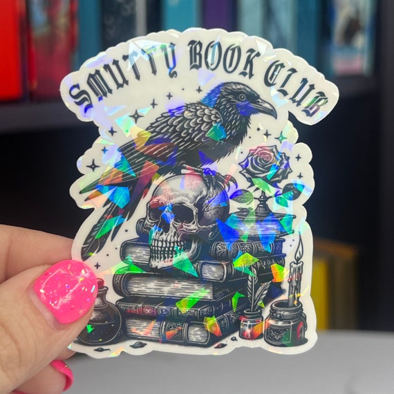 Smutty Book Club Sparkly Dark Romance Holographic Stickers, Booktok stickers, kindle stickers, spicy book sticker Waterbottle book stickers