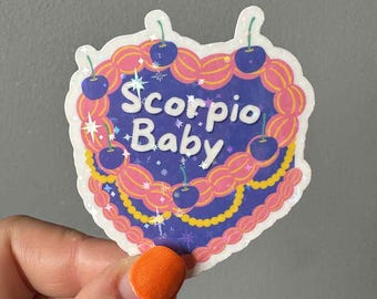 Vinilo holográfico con brillantina, resistente al agua, con el signo zodiacal de Escorpio.
