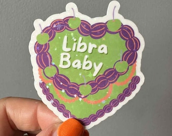 Libra Baby Star Sign Zodiac Astrology Vinyl Waterproof Holographic Glitter Sticker | Libra Sticker, Star Sign Stickers, Libra Birthday Gift