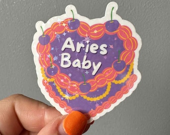 Aries Baby Star Sign Zodiac Astrology Vinyl Waterproof Holographic Glitter Sticker | Aries Sticker, Decal Laptop Sticker, Kindle Sticker